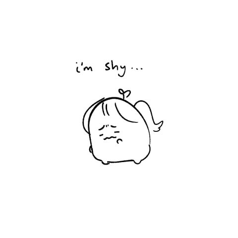 crude drawing of me looking embarrassed! The words "I'm shy...." are above my head... 