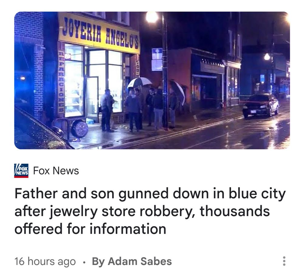Fox News headline reporting homicide in “blue city”