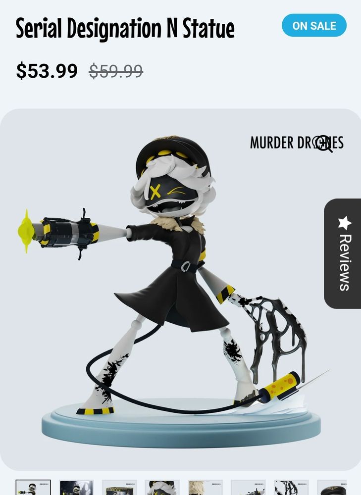 Serial Designation N Dtatue from Murder Drones. The price is marked down to $53.99
