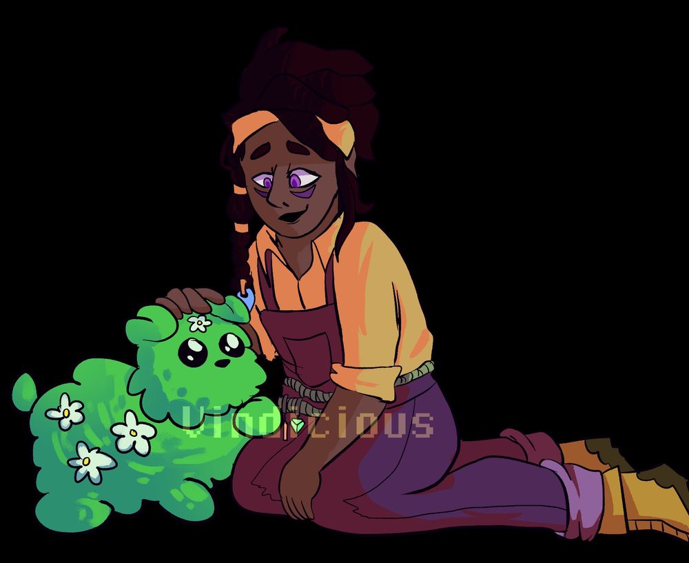 Sýra petting a bush dog named Bub