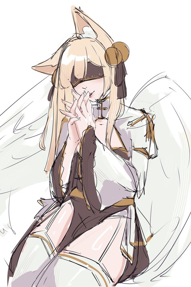 Hanano dressed as Archbishop from Ragnarok Online like the first image, but now wearing a bark blinder