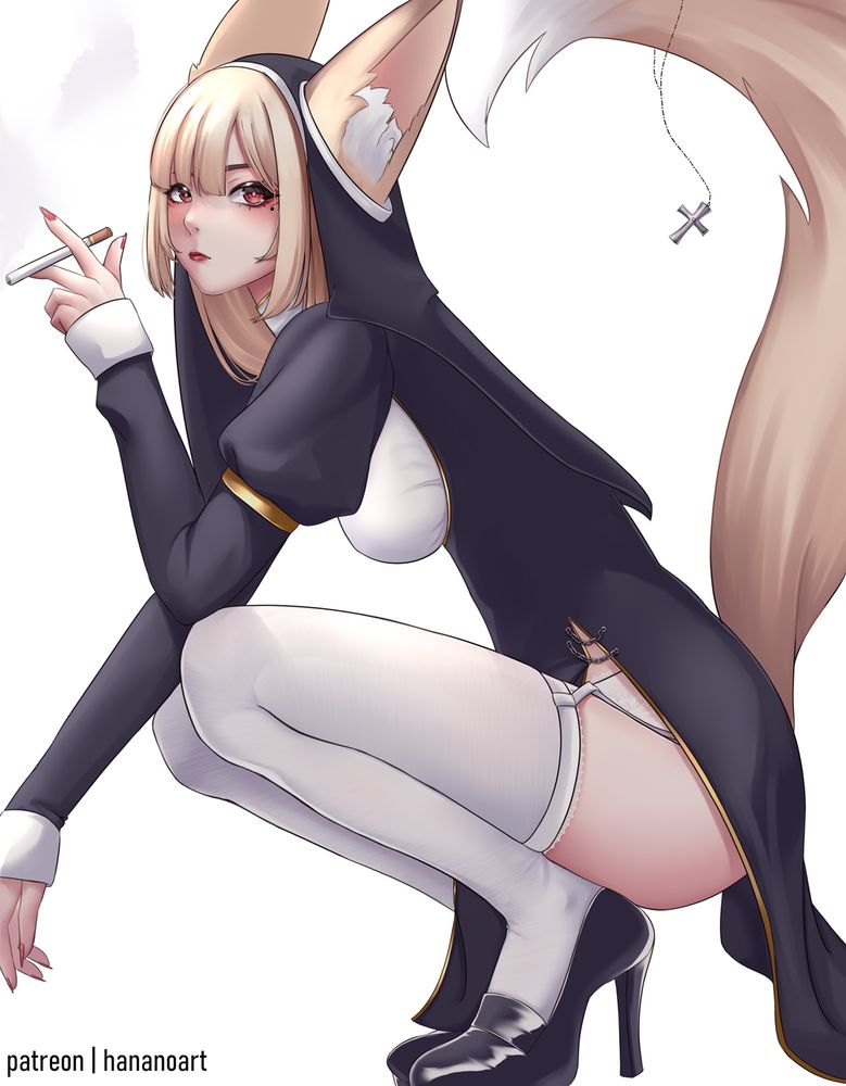 Hana dressed as a Nun