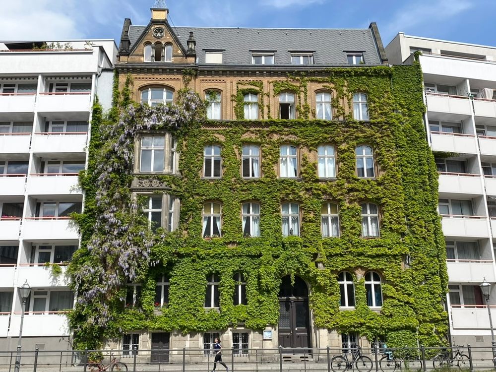 Begrüntes historisches Mietshaus in Berlin-Mitte.