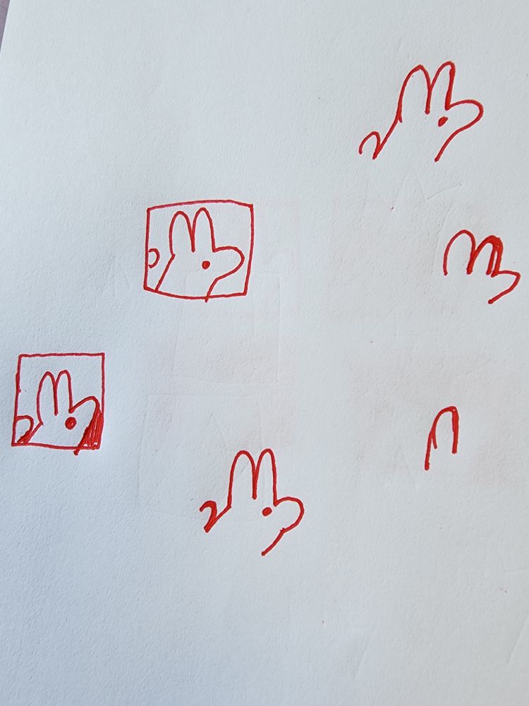 A sketch attempt at bunnies. 