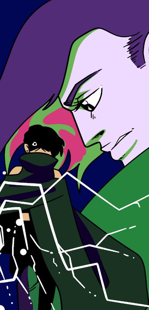 Emris (from My Girlfriend the Witch) in several dynamic poses in full rgb