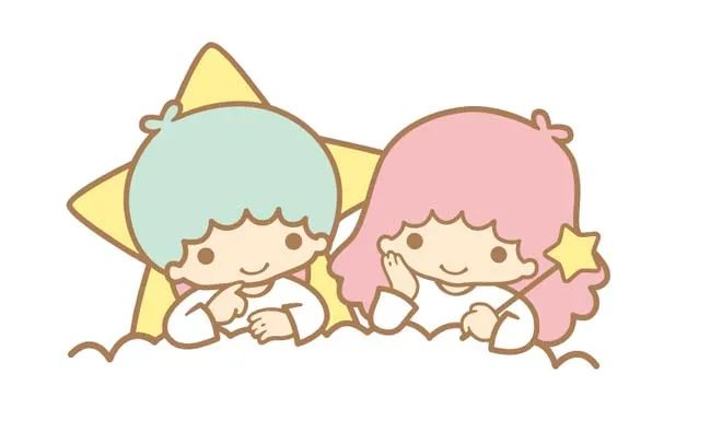 白い背景に描かれたキキララのイラスト。