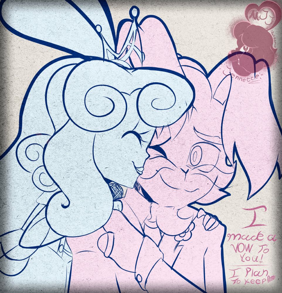 Terra giving a smooch on Ludvig's cheek.