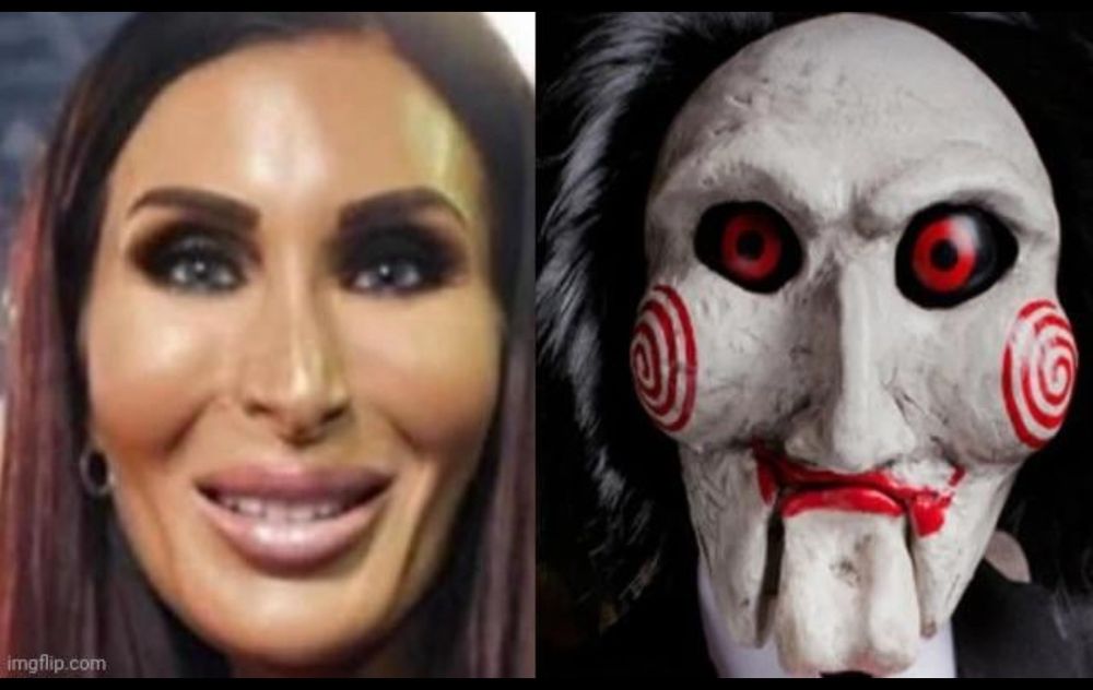One of these is an evil clown, the other is a character from saw.