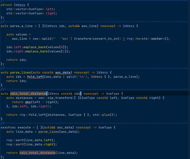 C++ code for Advent of Code Day 1 Part 1