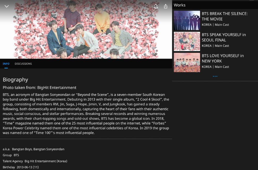 BTS is on Viki. The, after getting the standard pass, you can watch Break the silence: the movie, Speak yourself in Seoul Final and BTS Love yourself in New York.