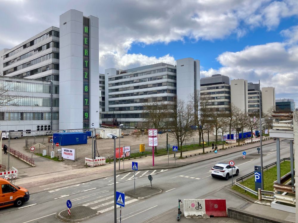 The iconic concrete buildings at bielefeld university 