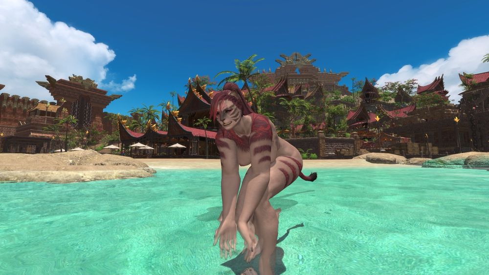 Lorelei about to splash water on an unsuspecting you 