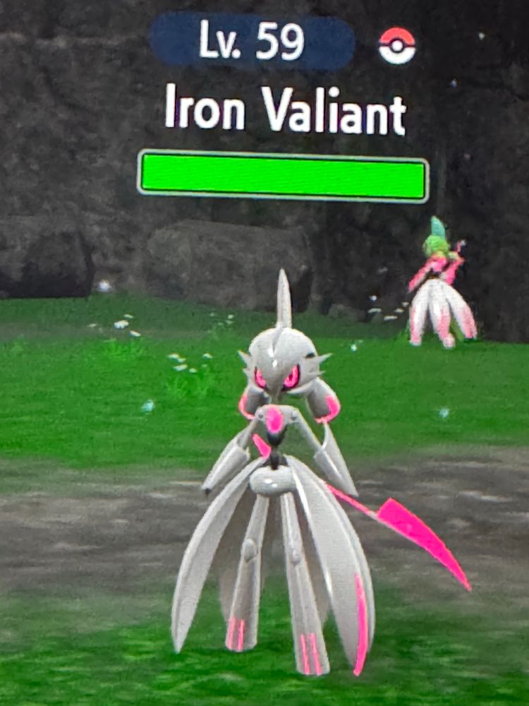 Picture of a Shiny Iron Valiant in battle