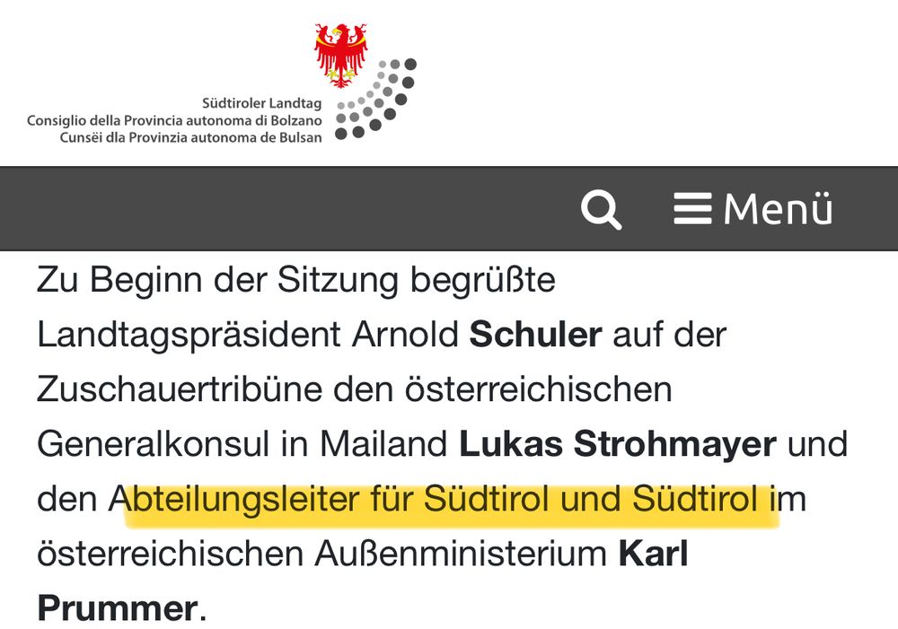 In einer Pressemitteilung des Südtiroler Landtags wird Karl Prummer als "Abteilungsleiter für Südtirol und Südtirol im österreichischen Außenministerium" bezeichnet.