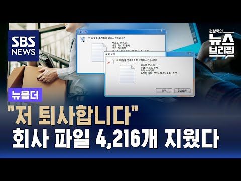"저 퇴사합니다"…회사 파일 4,216개 지운 30대 직원, 최후는? / SBS / 뉴블더