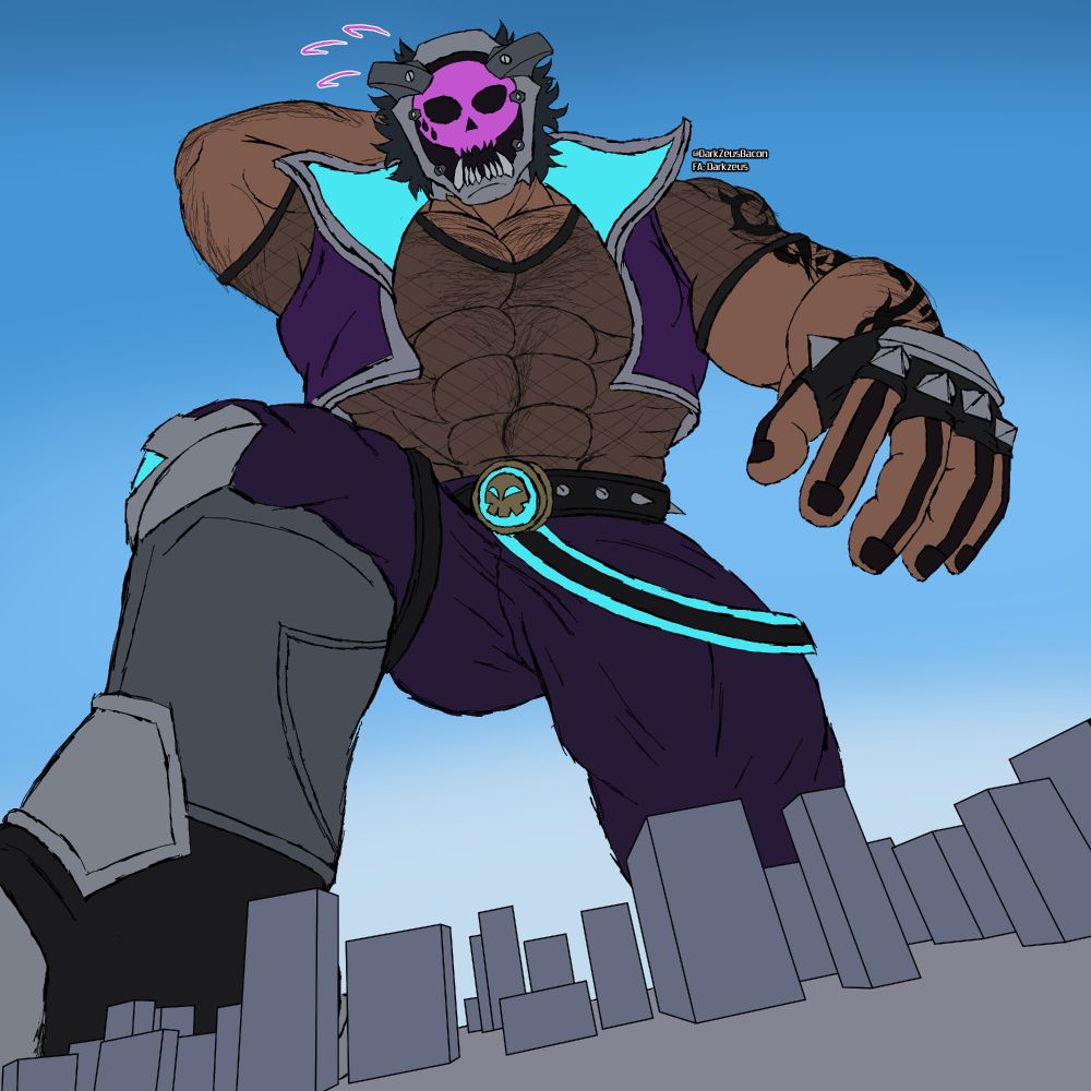 macro micro giant tiny masked helmet android humanoid 