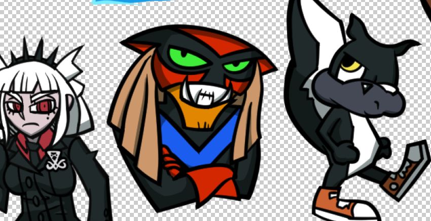 From left to right: Lucifer from Helltaker, Brak doing his awesome cross-armed pose, and Honker from Conker's Pocket Tales