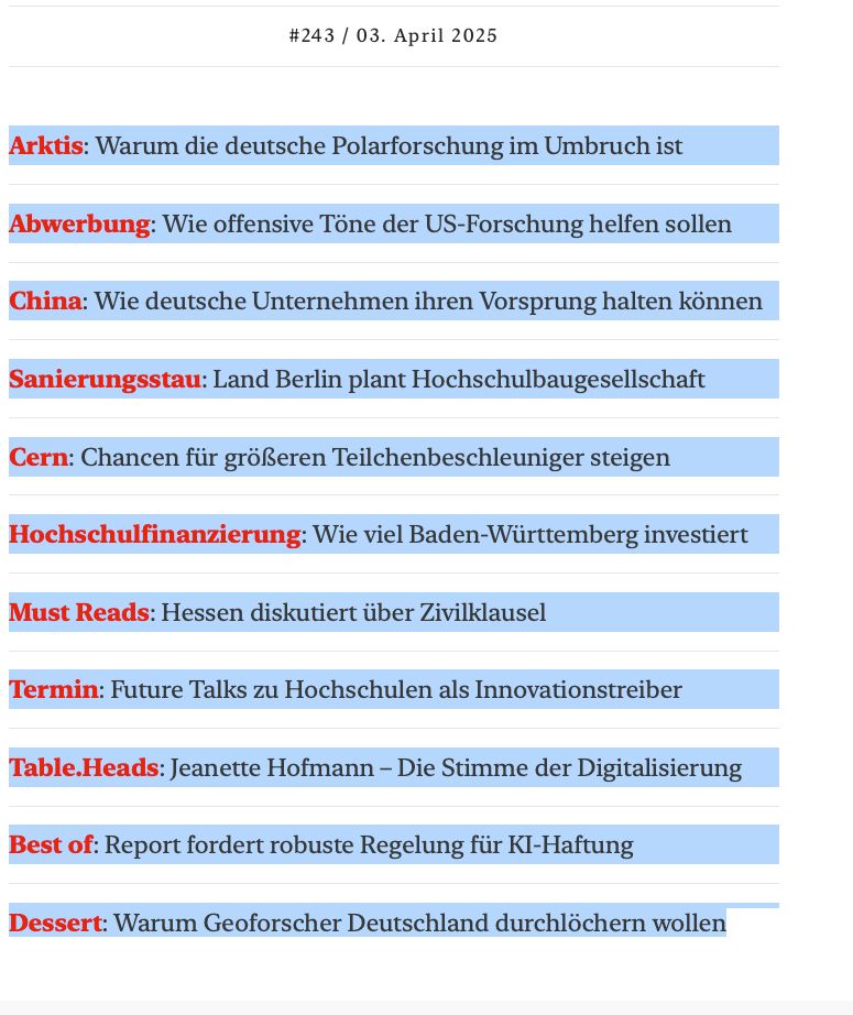 Research.Table: Die Themen am 3. April, Ausgabe 243