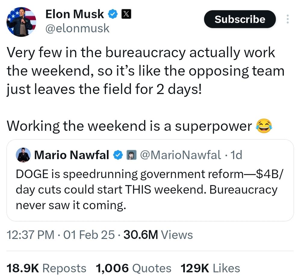 Elon musk: doge will win because they work weekends 