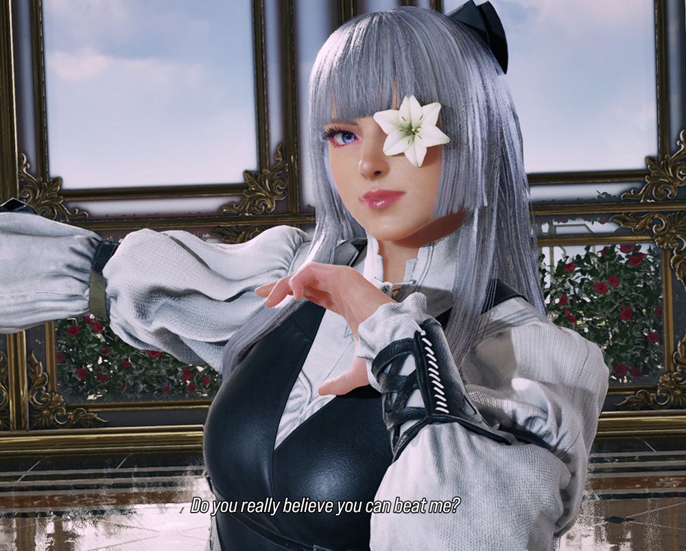 A screenshot of my Lili whose costume I modeled after Zero from Drakengard 3.