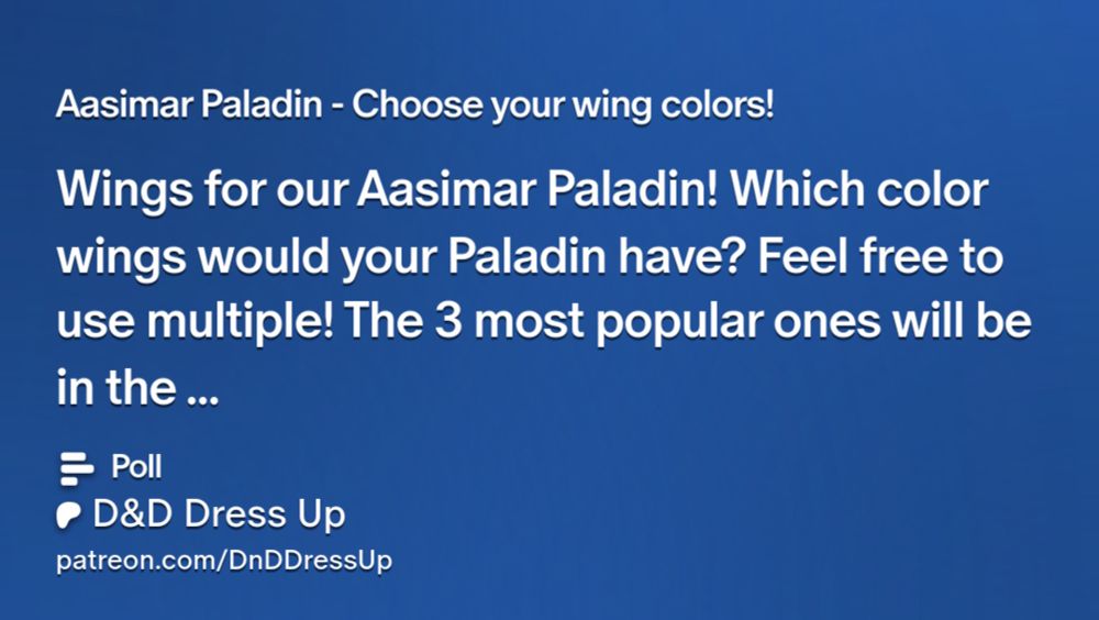 Aasimar Paladin - Choose your wing colors! | D&D Dress Up