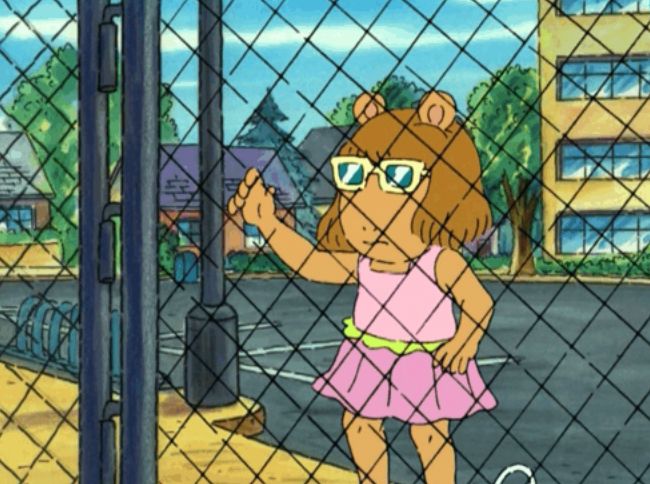 The meme from Arthur, where she's at the fence looking longingly at something else happening.