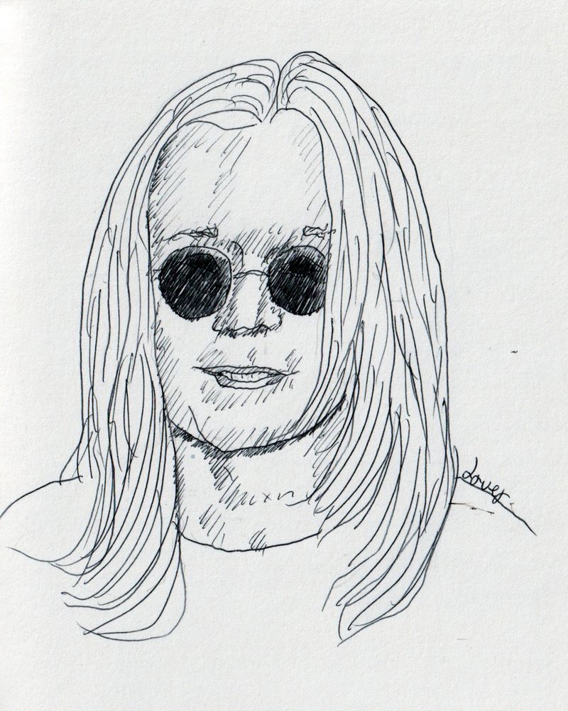 bic ballpoint pen portrait drawing of ozzy osbourne

