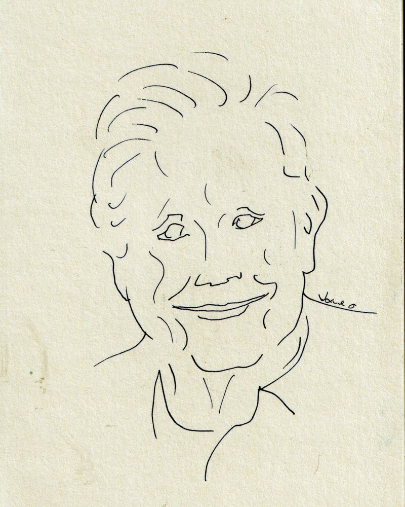 fountain pen drawing of Brian Wilson. 