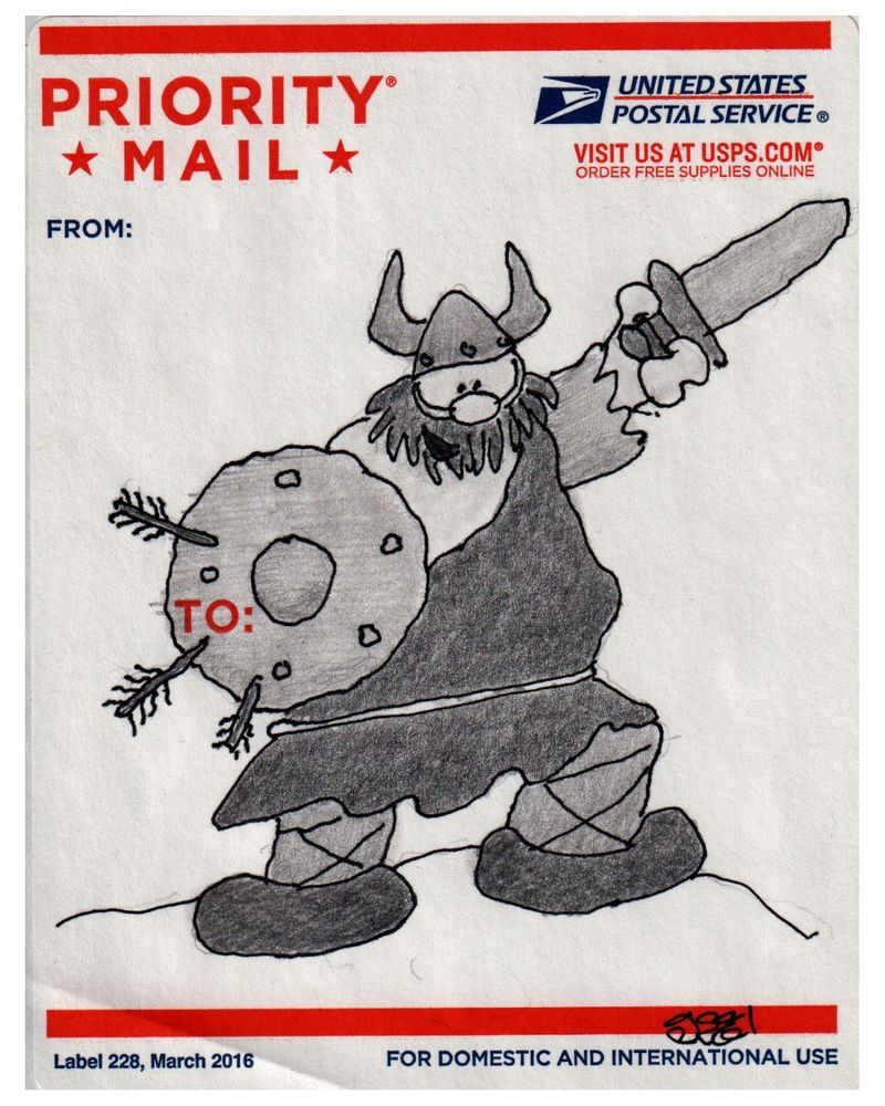 Pen and pencil drawing for inktober52 of hägar the horrible on 228 label