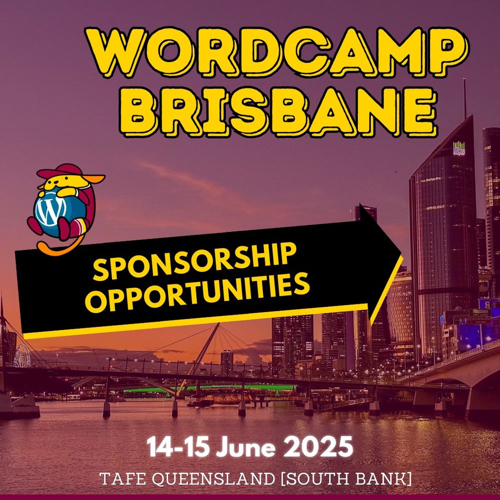 Sponsorship opportunities for WordCamp Brisbane 2025 are now open! 

✨ Partner with us to empower the WordPress community and elevate your brand. 
✨ Complete the form to access our sponsorship prospectus and explore the tiers . 
✨ Discover exciting add ons like sponsoring the coffee cart (limited to one sponsor, but seen by the whole conference!). 

Let's make this WordCamp unforgettable! 
https://brisbane.wordcamp.org/2025/#sponsor