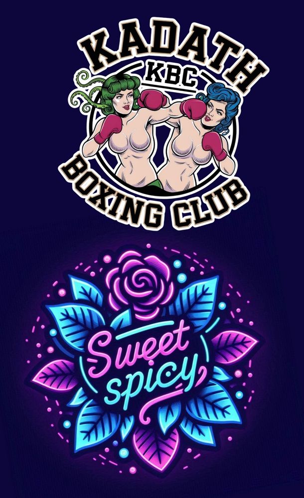 Logos of both Sweet and Spicy Academy and Kadath Boxing Club