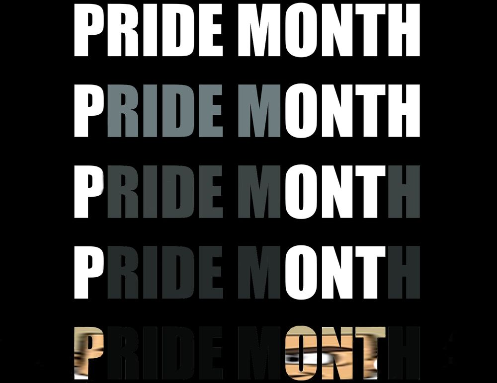 A parody of the "pride month demon" meme with the letters of pride month slowly fading into the background, with Professor Oak imposed on to the letters P, O, N, and T