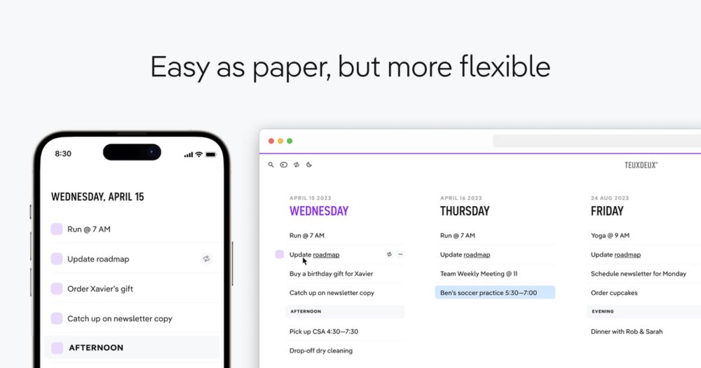 TeuxDeux: the to-do list app that's as simple as paper.