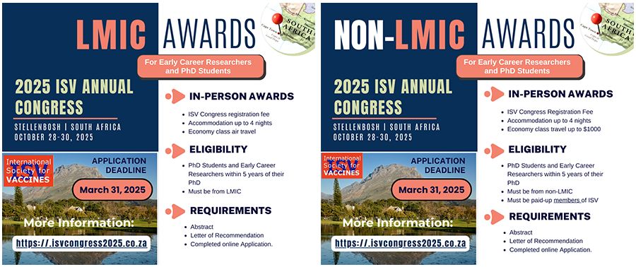 Poster images advertising the LMIC and non-LMIC awards.