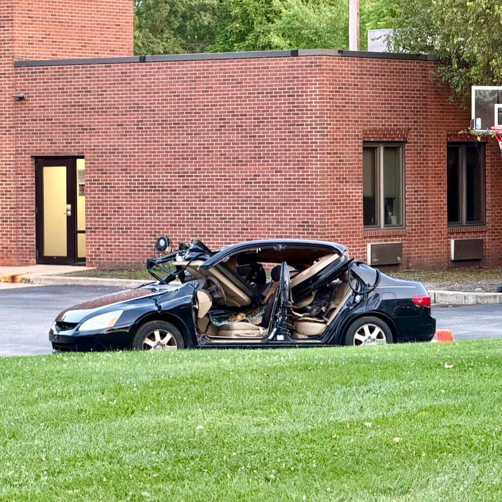 A completely demolished Honda Accord