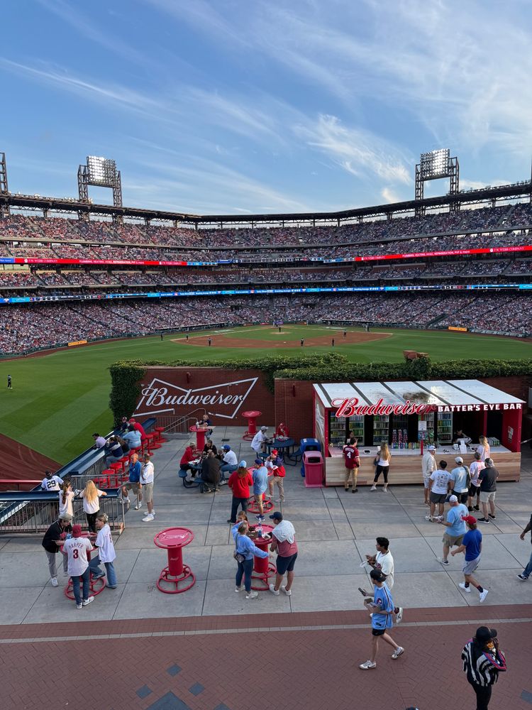 Citizens bank park from the outfield 