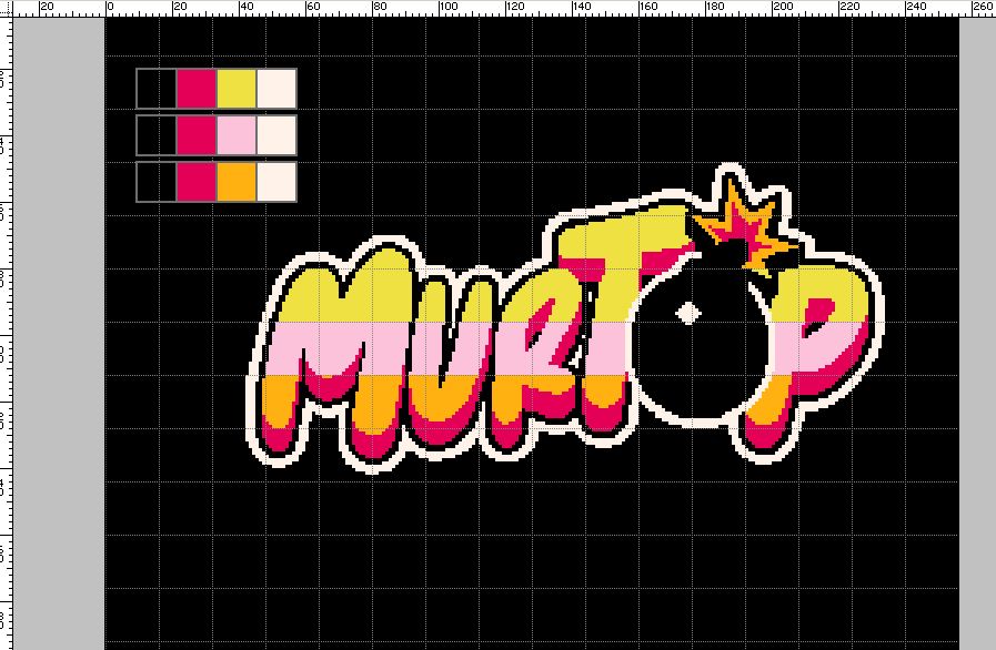BG tiles only - snapped into a 16x16 grid for palette control