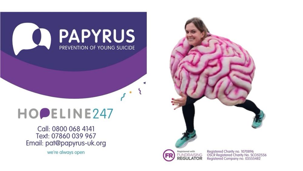 Emma's Brain Challenge for PAPYRUS Prevention of Young Suicide