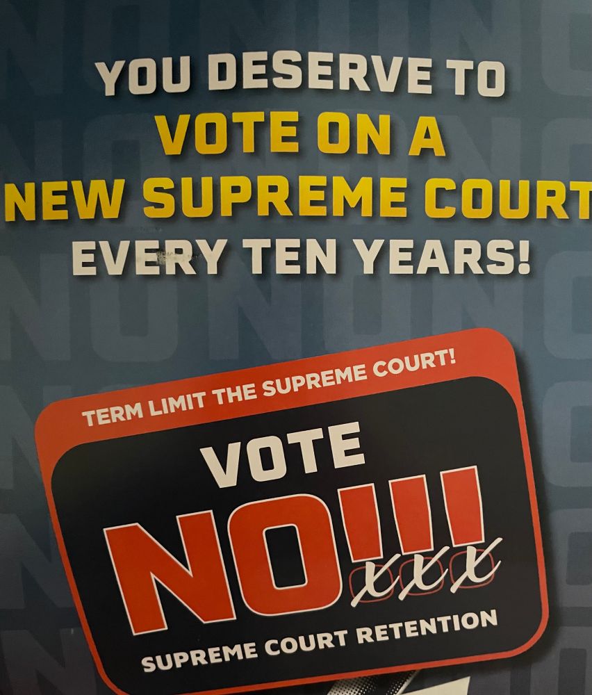 Mailer: You deserve to vote on a new Supreme Court every 10 years. Vote NO!!! (indicating to vote NO 3 times)