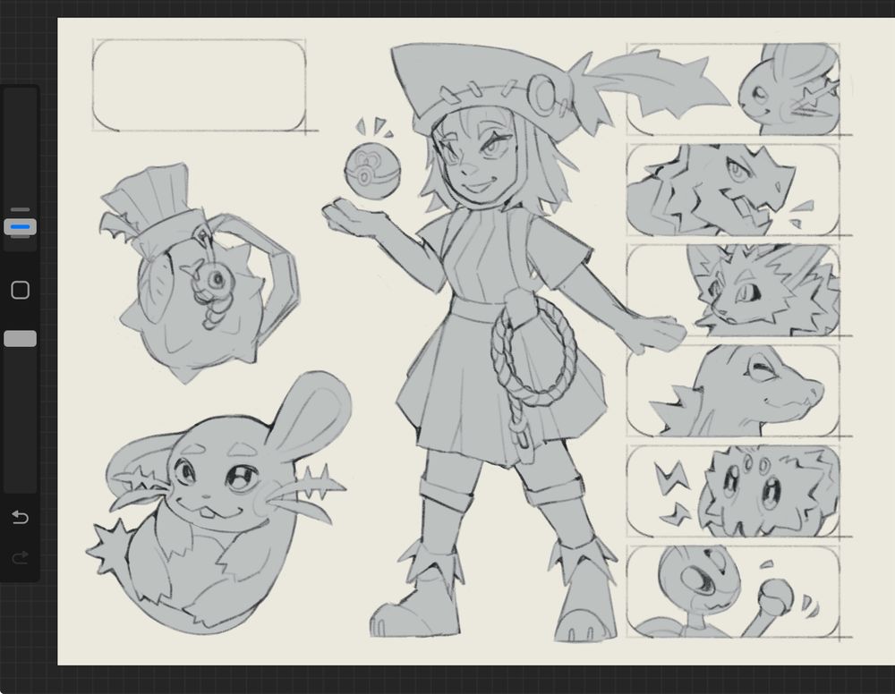 Drawing myself as a ranger Pokémon trainer with my chosen team - my Pokémons would be used for helping people who are lost or in danger rather than battles! Hoping to create a whole AU!