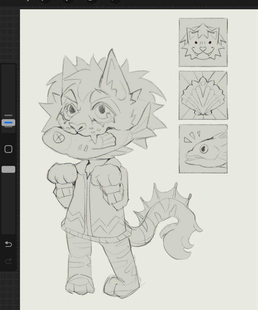 Cute cat character design using a Pinterest moodboard - just a simple sketch as I work through a commission and project assignments!