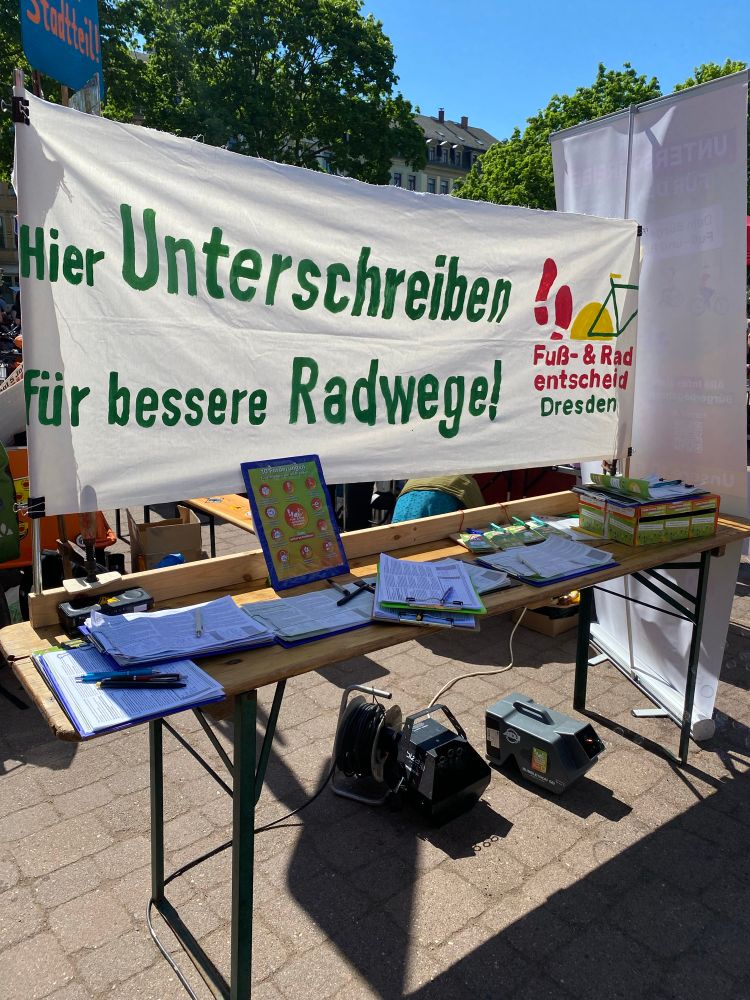 Stand des Fuß-und Radentscheids Dresden