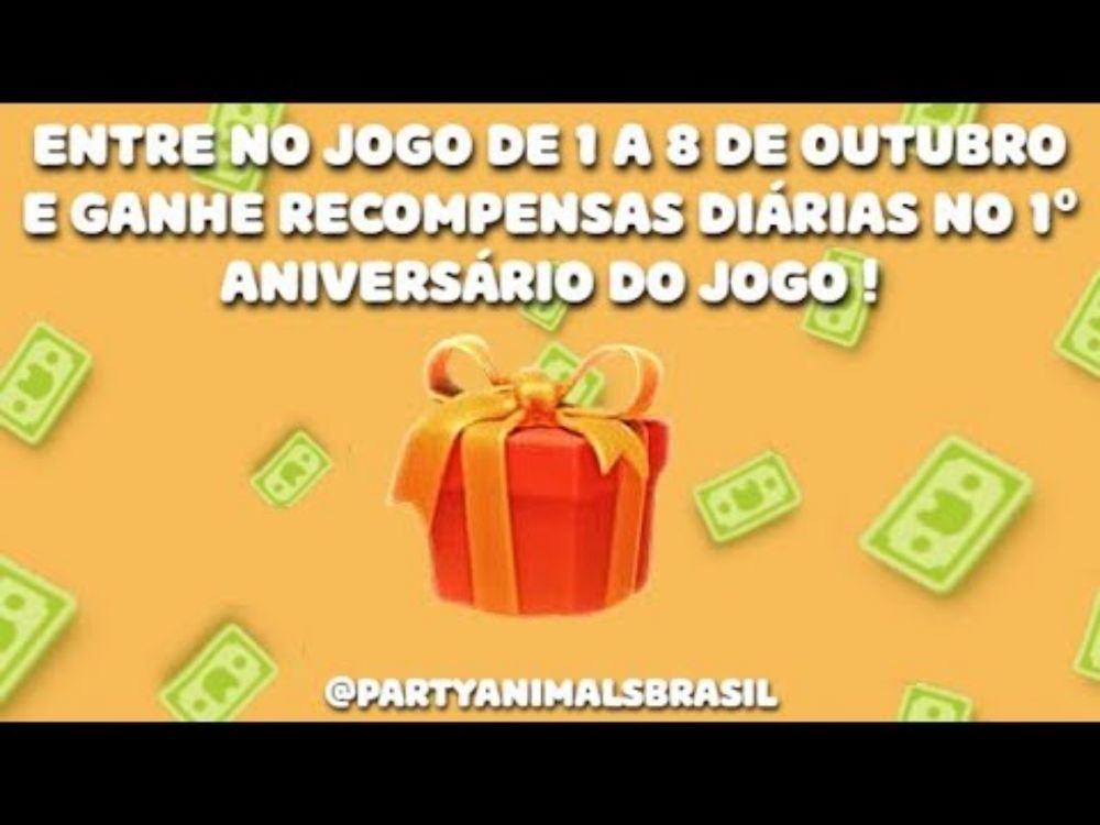 Party Animals Brasil - Entre no jogo de 1 a 8 de Outubro e Ganhe Recompensas Diárias  !