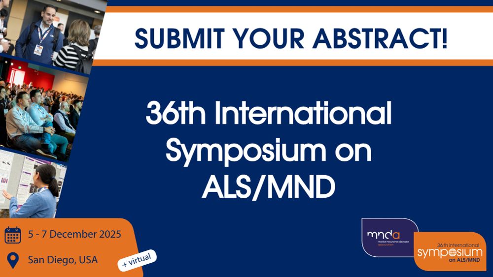 Text reads: submit your abstract! 36th International Symposium on ALS/MND.