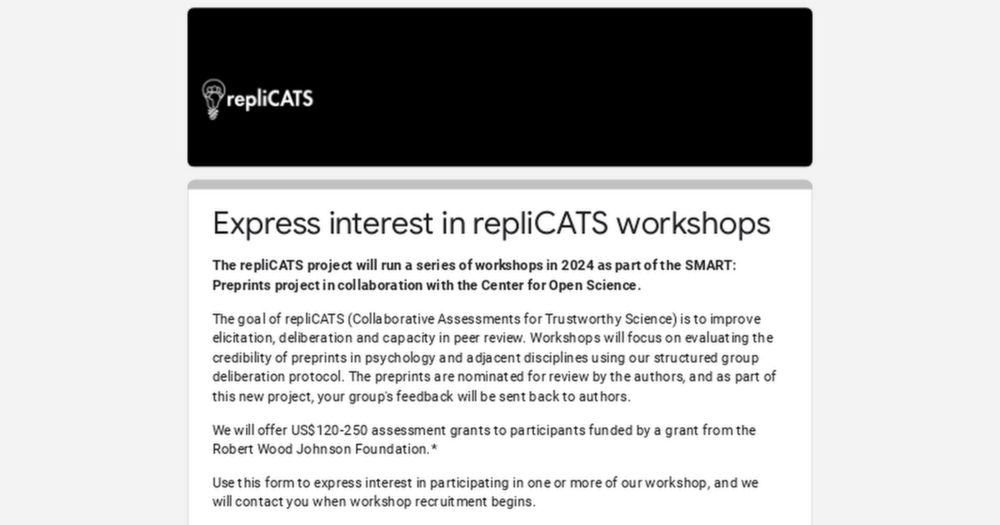 Express interest in repliCATS workshops