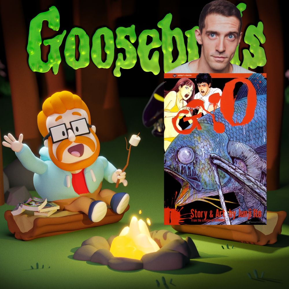 Cover for Goosebuds 198, covering Junji Ito's Gyo with James Willems!