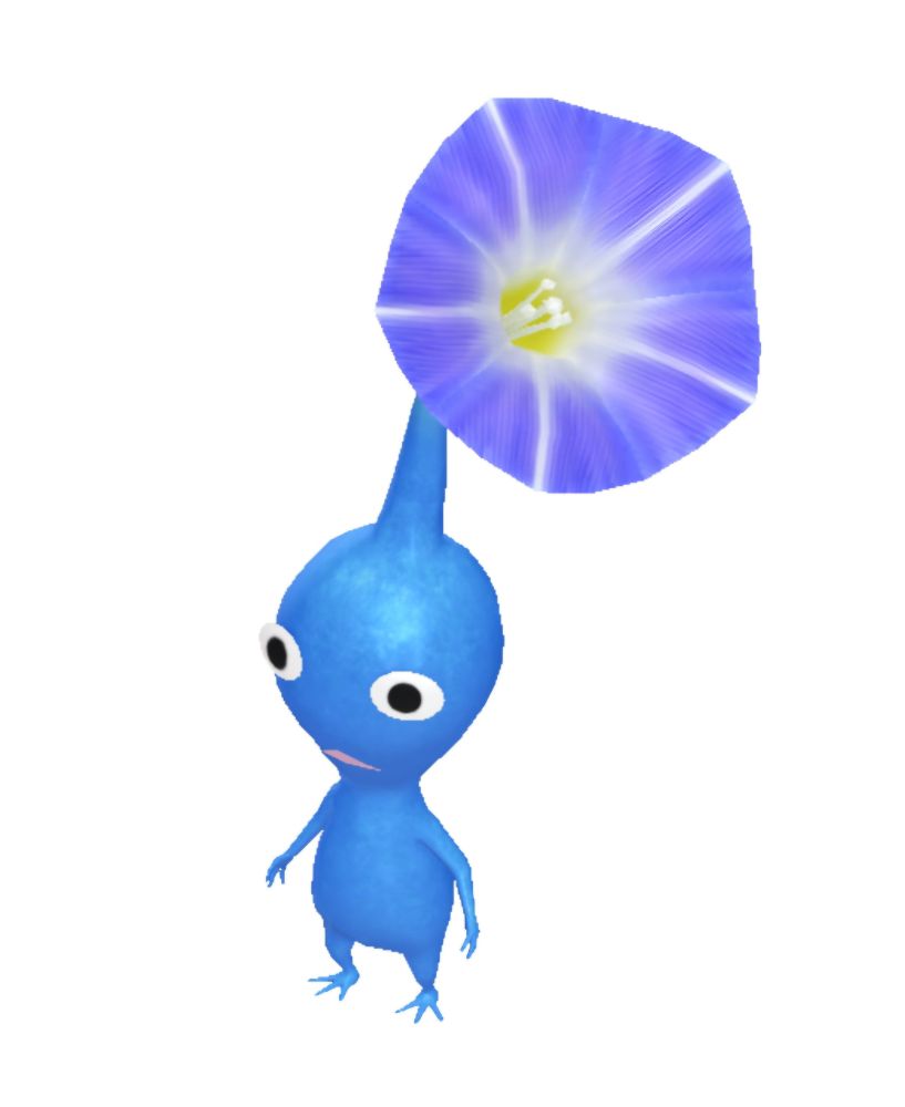 Blue morning glory on a blue pikmin