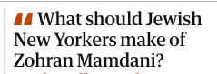 What should Jewish New Yorkers make of Zohran Mamdani? (Guardian op-ed headline)
