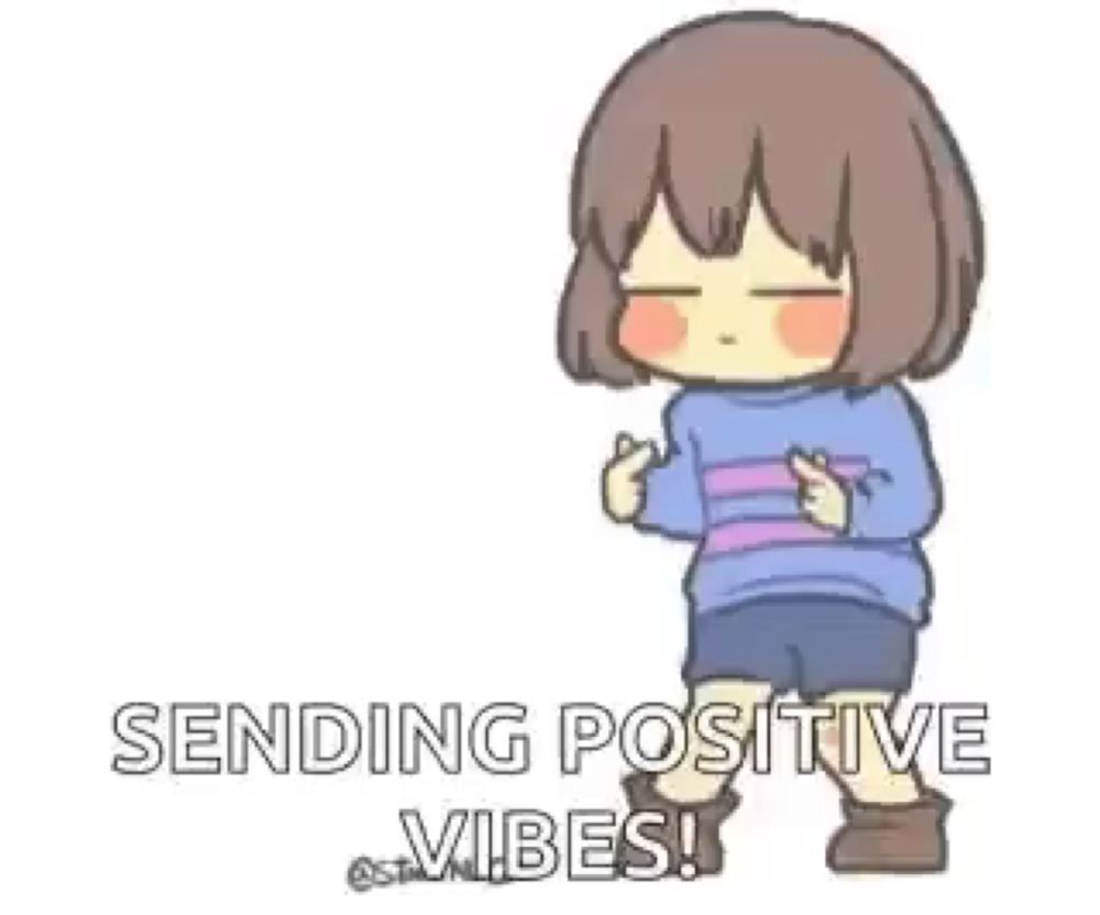 a cartoon of a girl blowing a heart with the words `` sending positive vibes ! ''