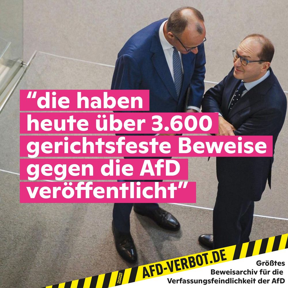Dobrindt: "Die haben
heute über 3.600 gerichtsfeste Beweise gegen die AfD veröffentlicht"
AFD-VERBOT.DE